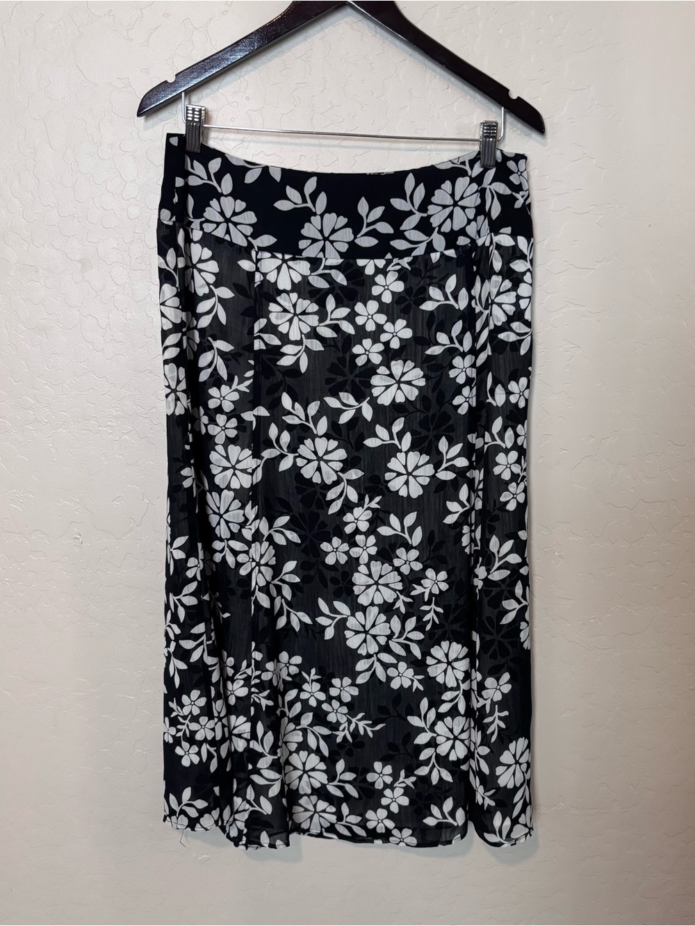 Requirements Black White Floral Midi Skirt Womens 10